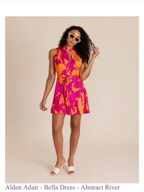 Alden Bella Mini Dress in Pink and Orange - Abstract Print NWT SIZE L